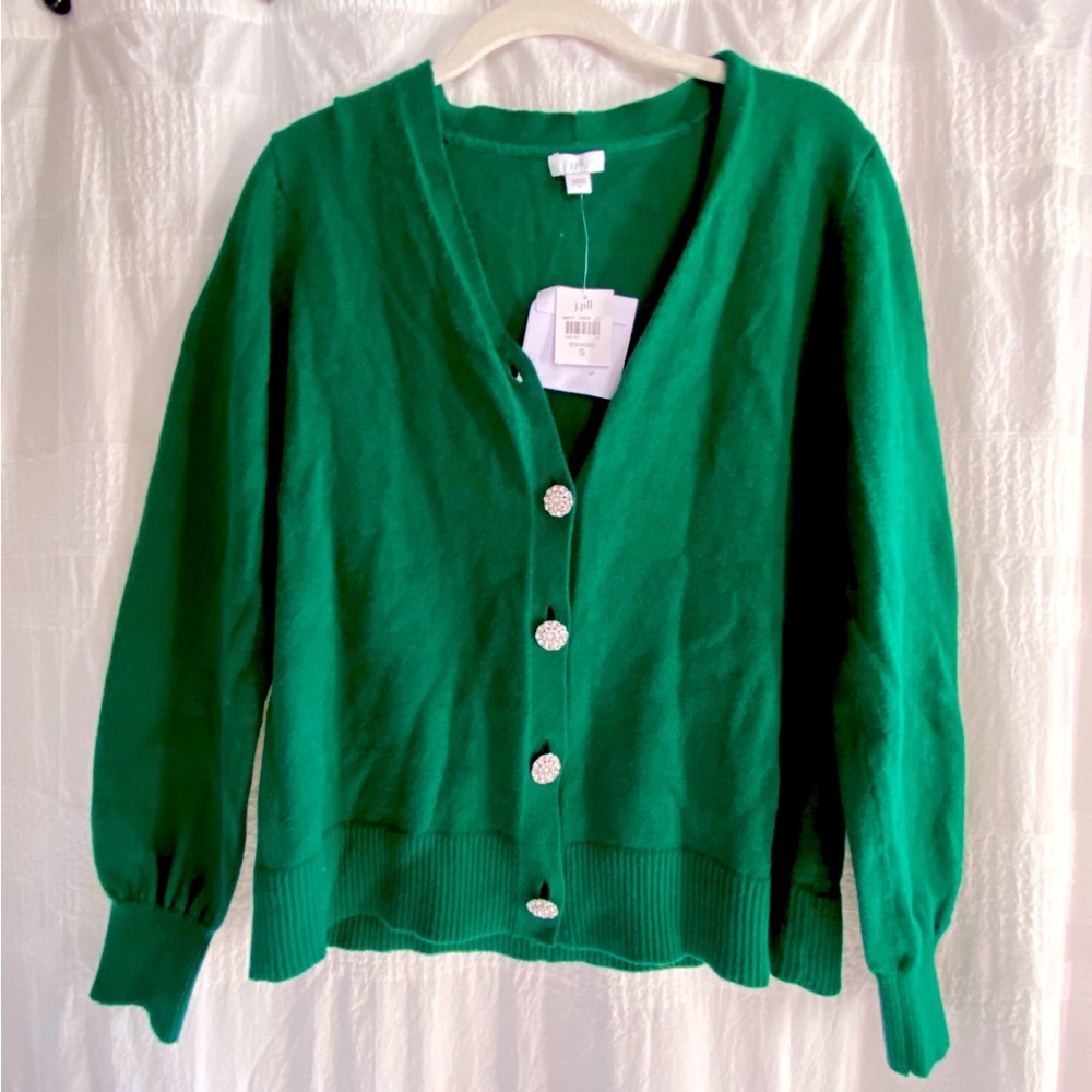 NEW JJill Green Womens Sweater Cardigan